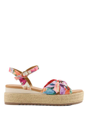 espadrilles met plateauzool en sleehak - meerkleurig