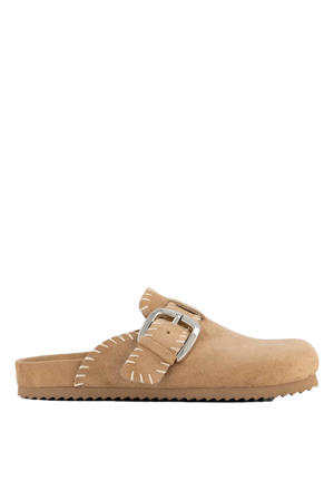 suède clogs beige