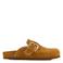Graceland suède clogs met siergesp cognac