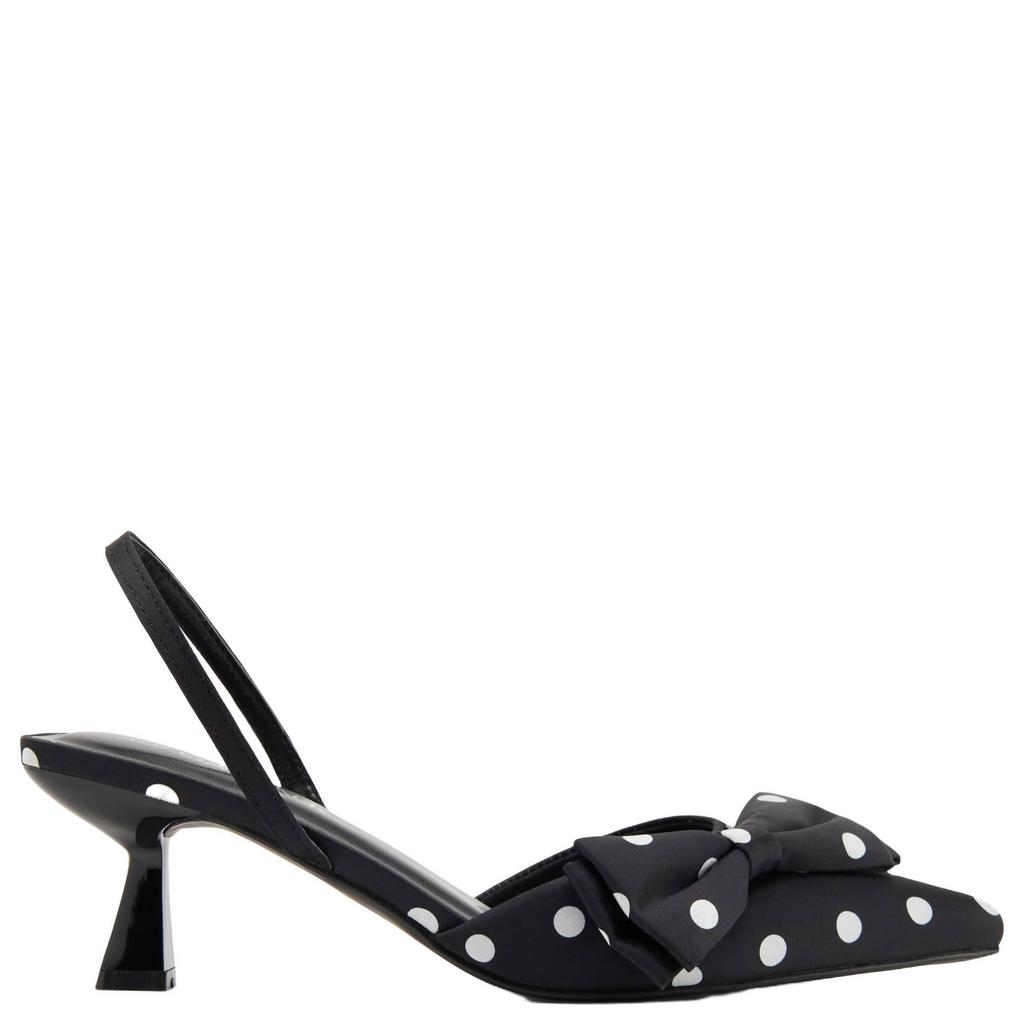Zwarte dames Graceland slingback pumps met stippen