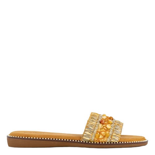 Graceland slippers lichtgroen/abrikoos