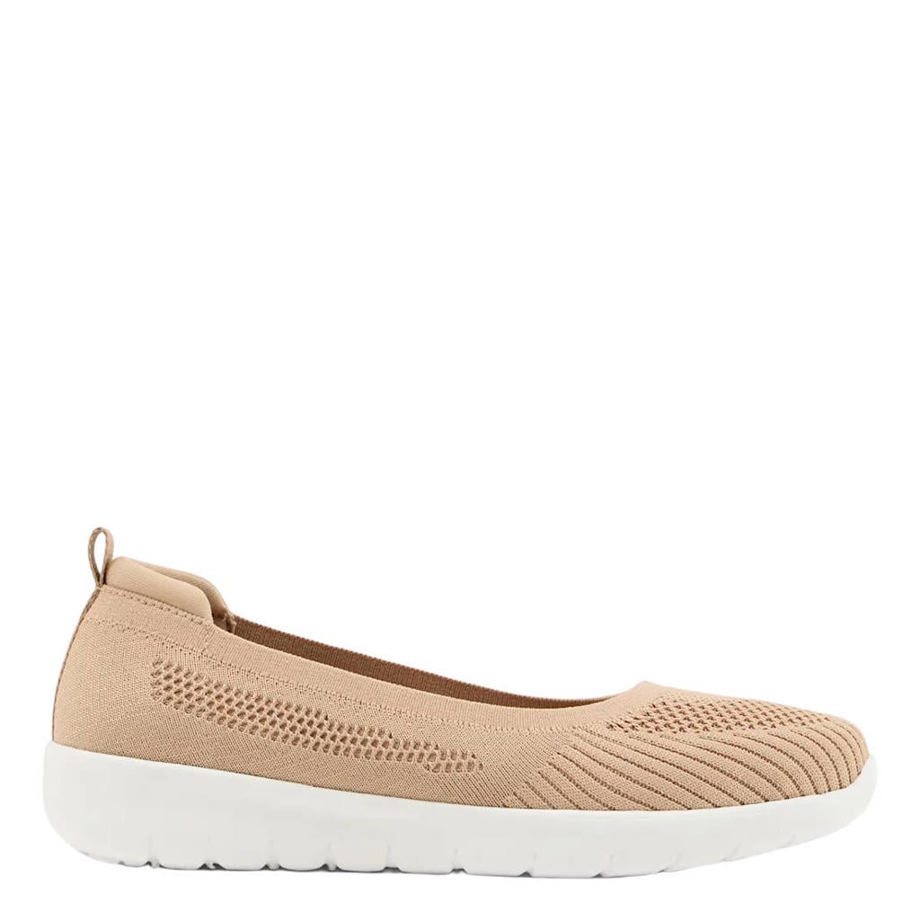 Beige dames Easy Street instappers van textiel