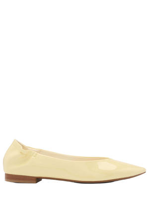 lak loafers geel