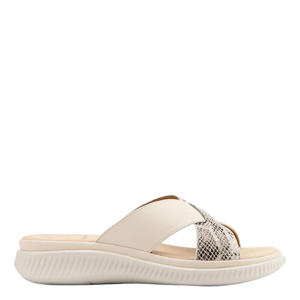imitatieleren slippers beige/bruin