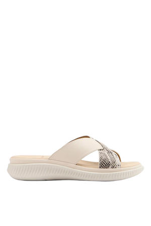imitatieleren slippers beige/bruin