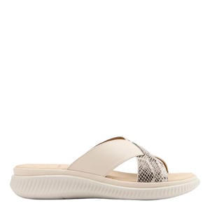 imitatieleren slippers beige/bruin
