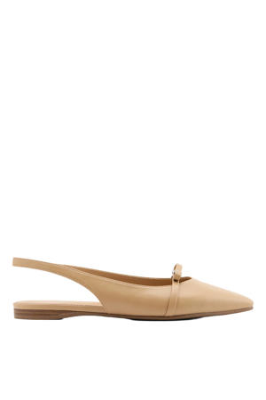 leren slingback loafers met siergesp camel