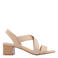 Graceland suèdelook sandalen met blokhak beige