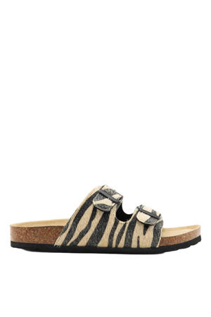 slippers beige/zwart