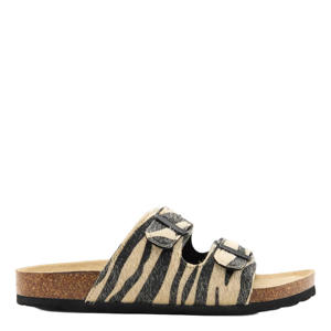 slippers beige/zwart