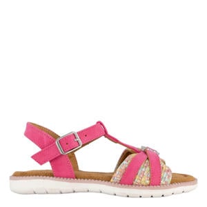 suèdelook sandalen - fuchsia