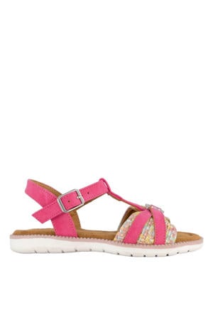 suèdelook sandalen - fuchsia
