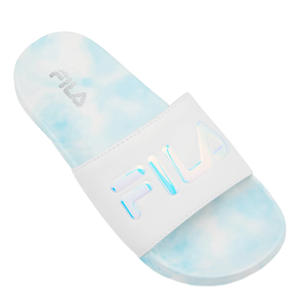 badslippers wit/lichtblauw