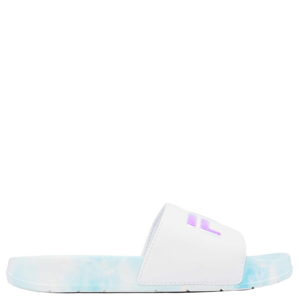 Fila badslippers wit/lichtblauw