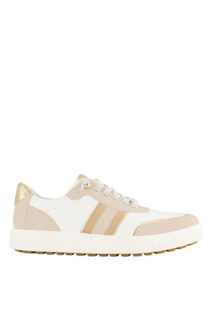 leren sneakers wit/beige