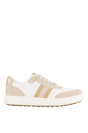 leren sneakers wit/beige
