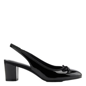 lak slingback pumps met strik zwart