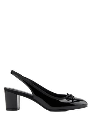 lak slingback pumps met strik zwart