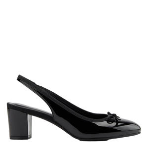 lak slingback pumps met strik zwart