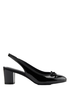 lak slingback pumps met strik zwart