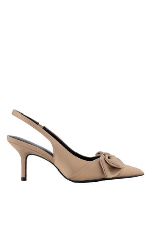 satijnen slingback pumps taupe