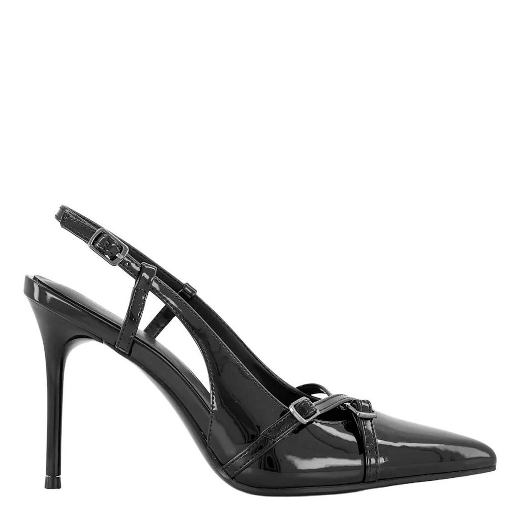 Zwarte dames Graceland slingback pumps van synthetisch materiaal met gesp