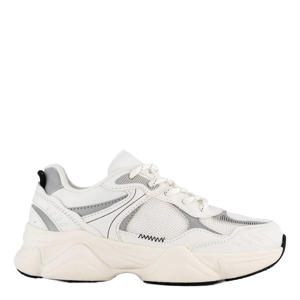 chunky leren sneakers wit