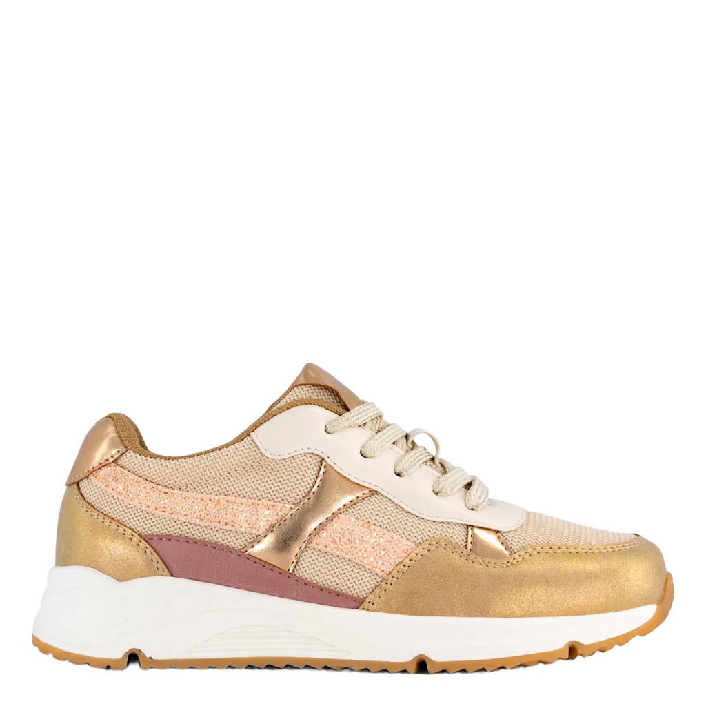 Goud en multikleurige meisjes Graceland chunky sneakers van imitatieleer en textiel met veters