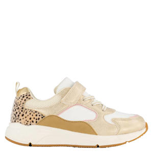 leren sneakers goud