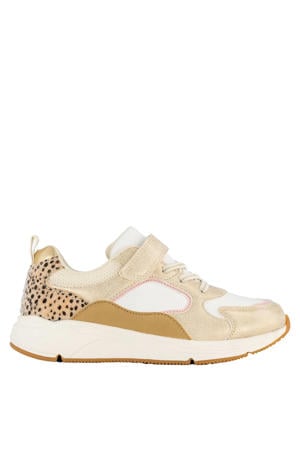 leren sneakers goud