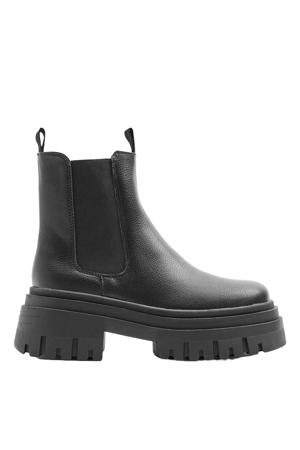 chunky leren chelsea boots zwart