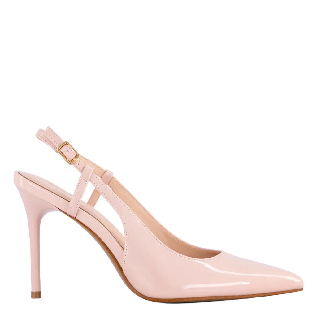 Lichtroze dames Graceland lak slingback pumps met gesp