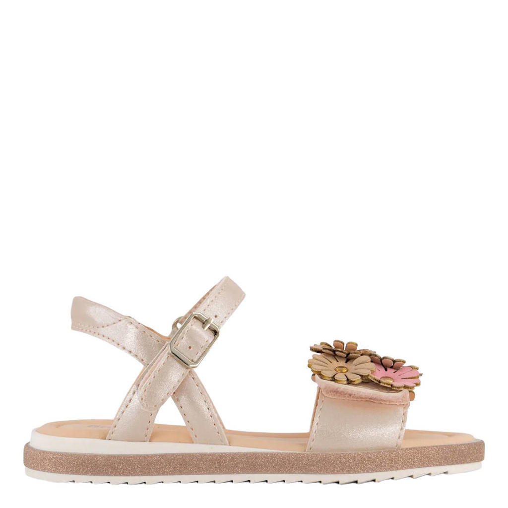 Lichtroze en metallickleurige meisjes Graceland leren sandalen van imitatieleer met gesp
