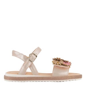 leren sandalen lichtroze metallic