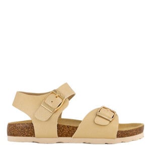 leren sandalen goud