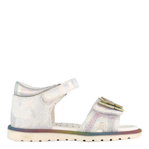 imitatieleren leren sandalen zilver