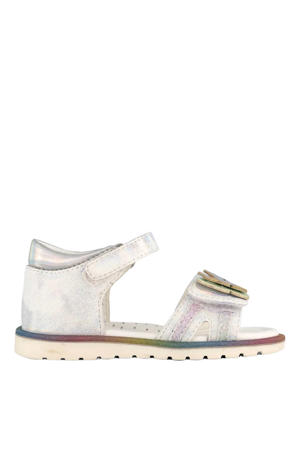 imitatieleren leren sandalen zilver