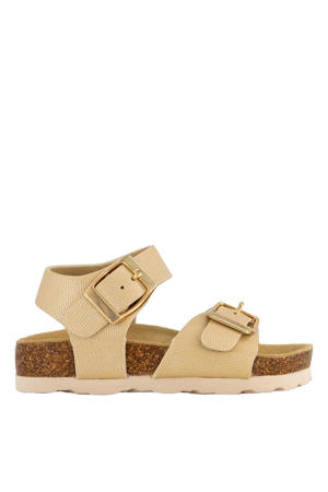 leren sandalen goud