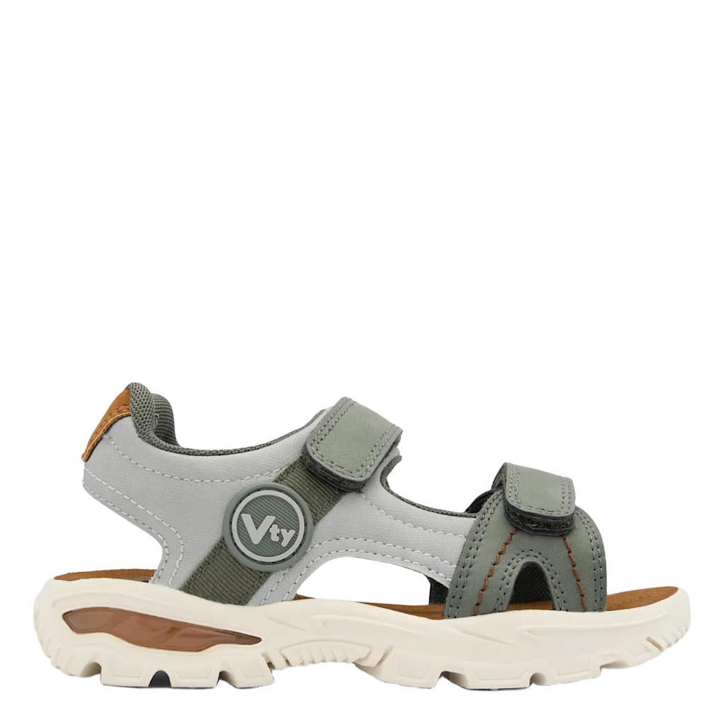 Groen en grijze jongens Vty sandalen van synthetisch/textiel/imitatieleer/mesh met klittenband