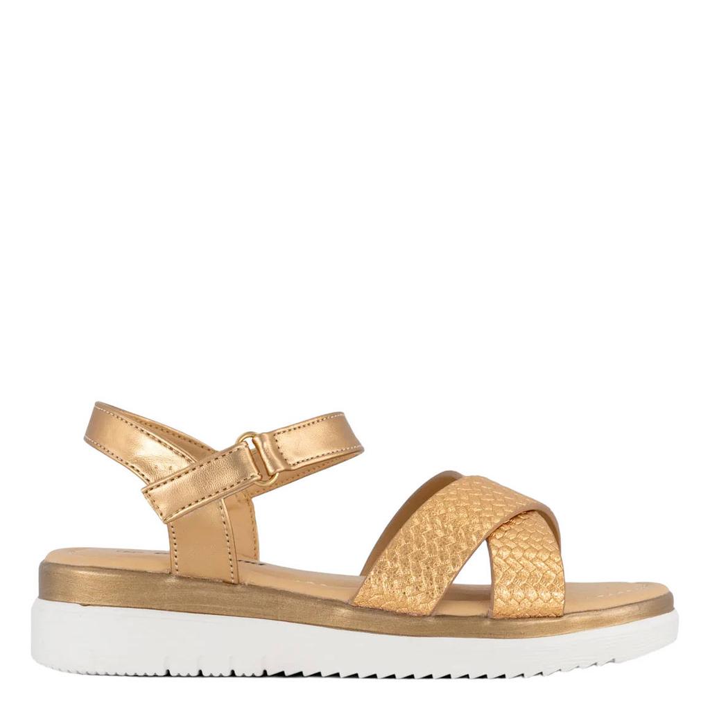Metallic en gouden meisjes Graceland sandalen van imitatieleer/synthetisch met klittenband