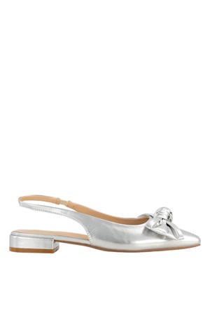 lak slingback loafers zilver
