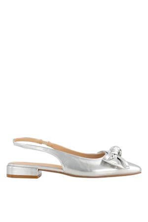 lak slingback loafers zilver