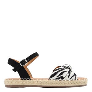 espadrilles met zebraprint zwart/wit
