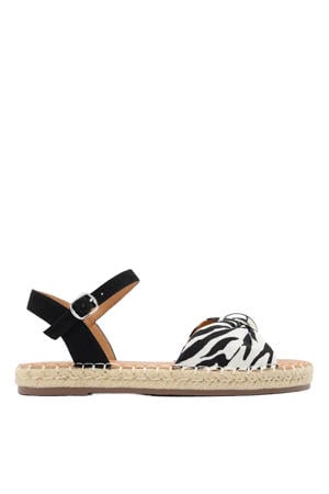 espadrilles met zebraprint zwart/wit