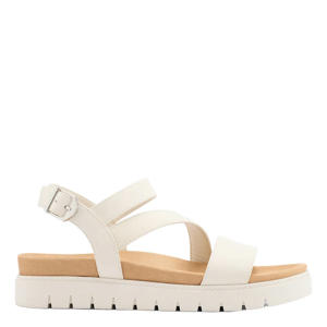 leren sandalen ecru