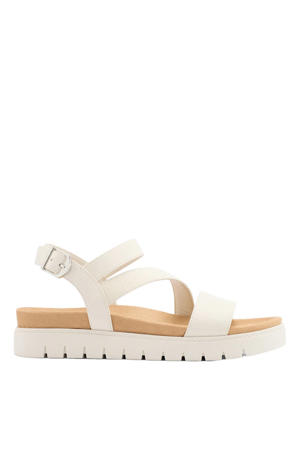 leren sandalen ecru