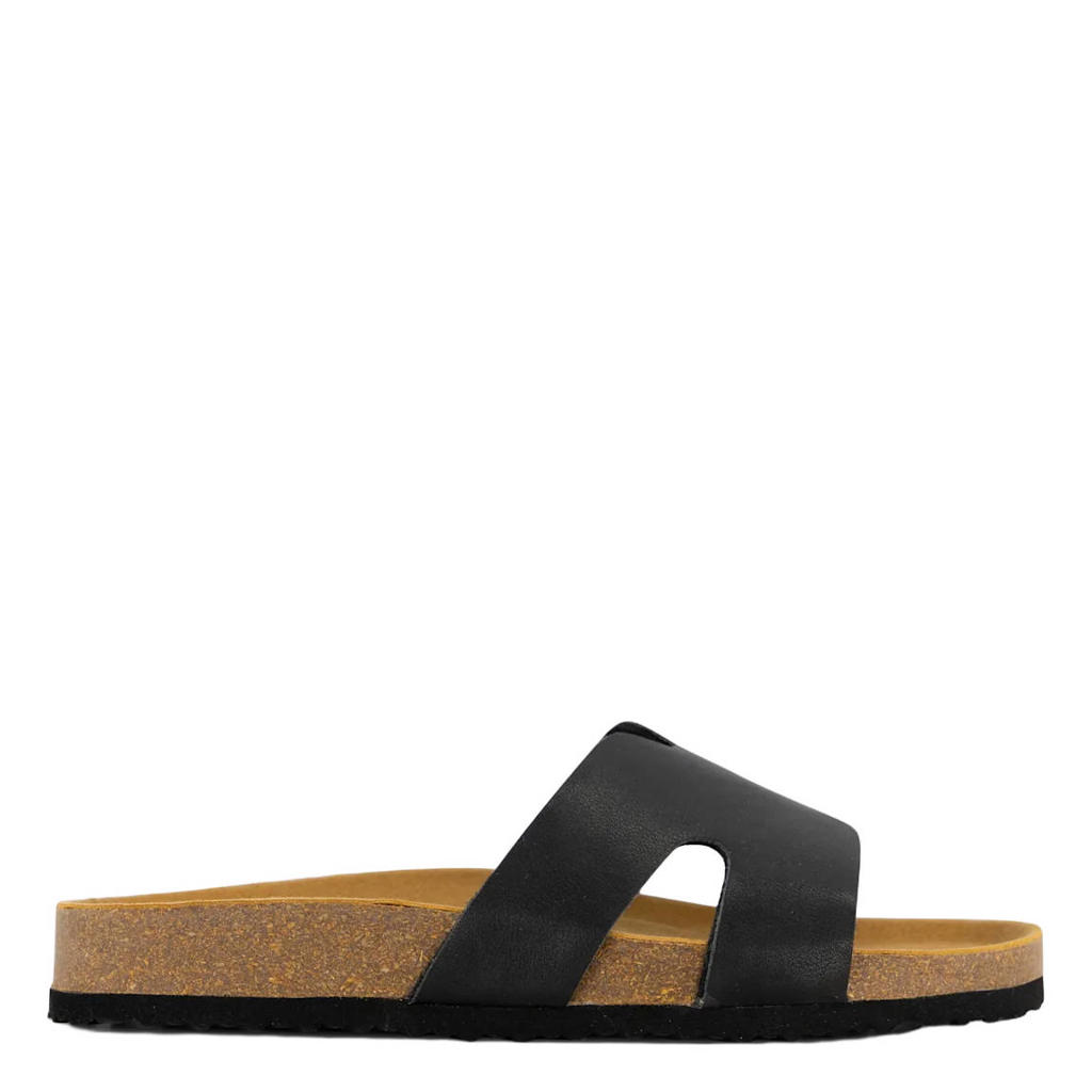Zwarte dames Graceland slippers van textiel/synthetisch