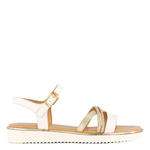 Graceland leren sandalen goud/ecru