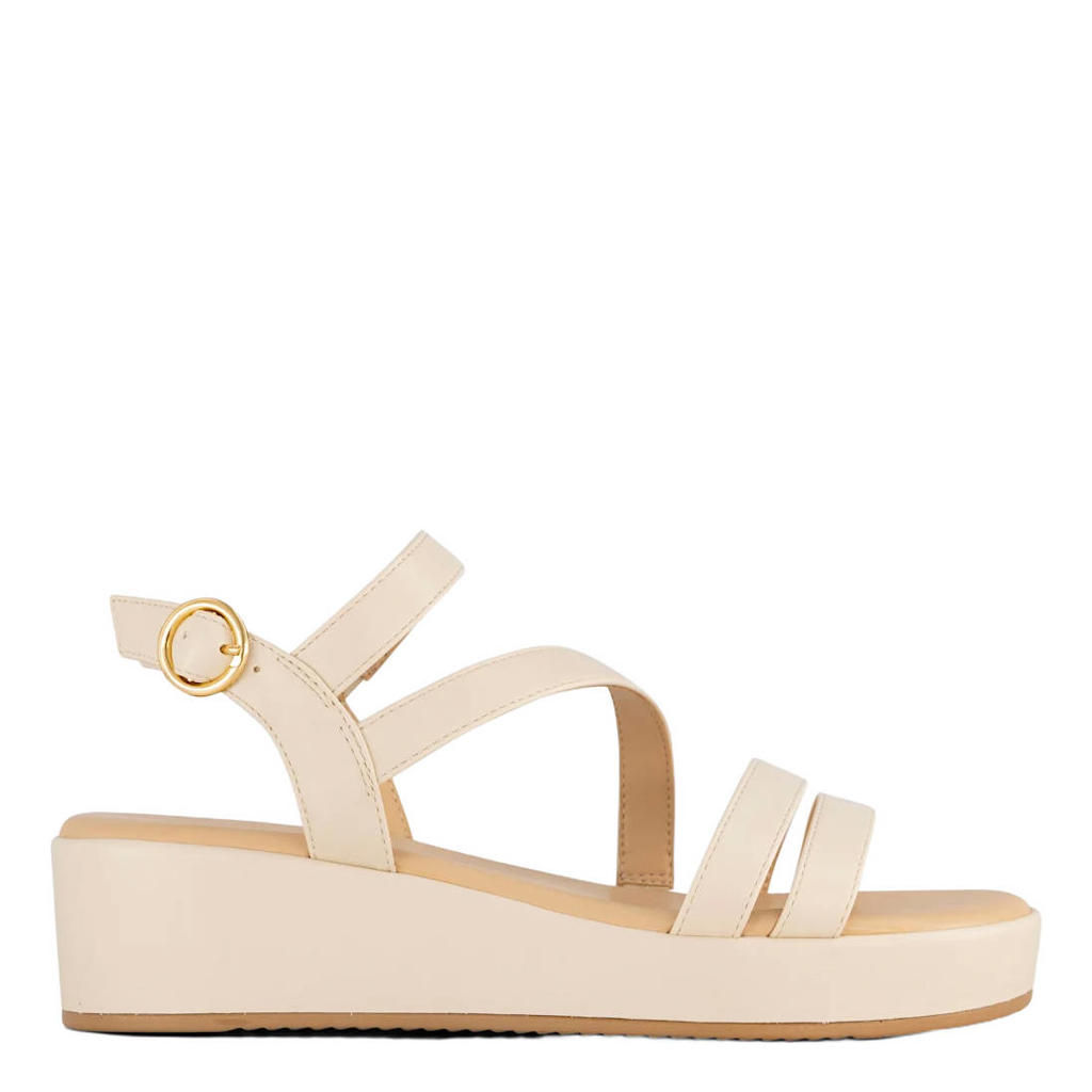 Ecru dames Graceland sandalettes van synthetisch materiaal