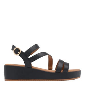 leren sandalen zwart